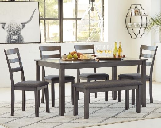 Bridson Dining Set w/ 4 Chairs and Bench - Kitchen Dining Table and Chairs - Action Home Furniture