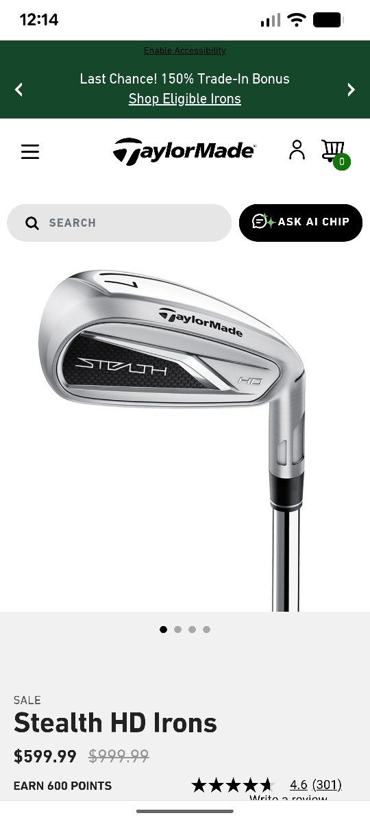 TaylorMade Stealth HD Irons - Golf Club for Easier Launch & Playability