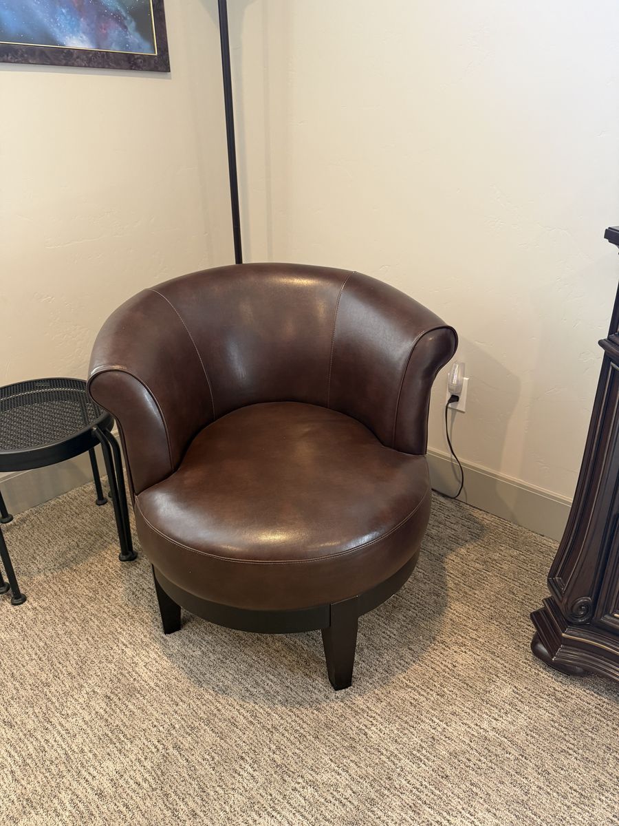 Round leather chair