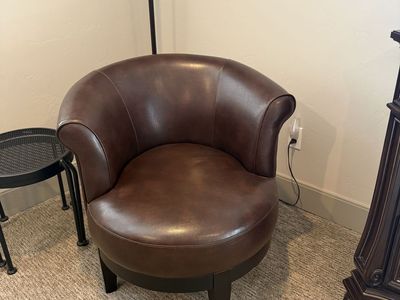 Round leather chair