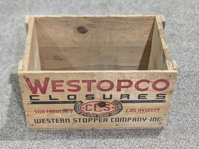Vintage Western Stopper Company Wooden Crate