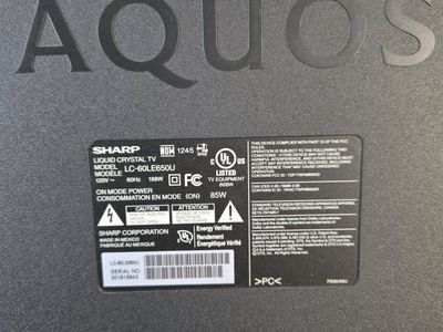 Sharp AQUOS LC-60LE650U 60-inch 1080p Smart LED TV - Great Condition