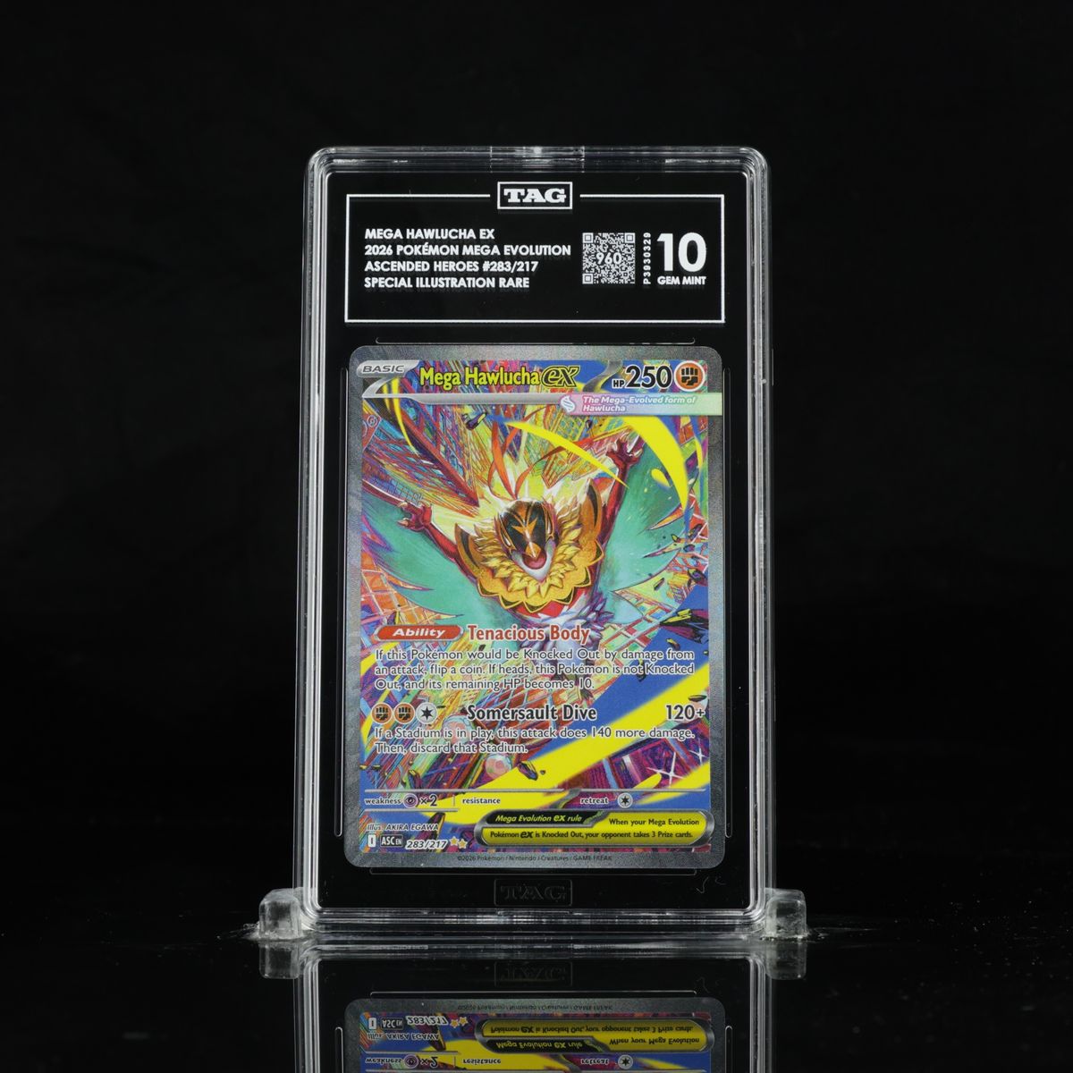 Pokemon Ascended Heroes Mega Hawlucha EX #283/217 Special Illustration Rare TAG 10 Gem Mint TCG Card