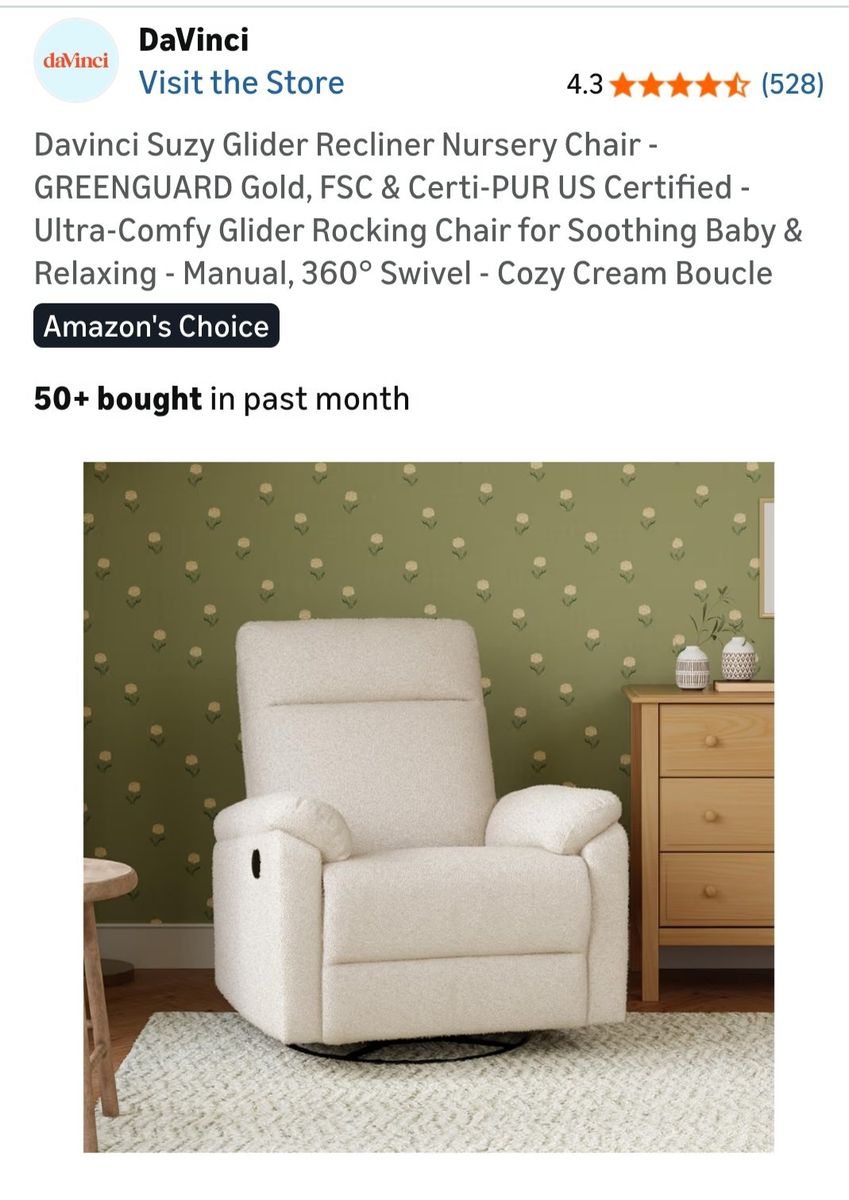 DaVinchi Nursery Glider