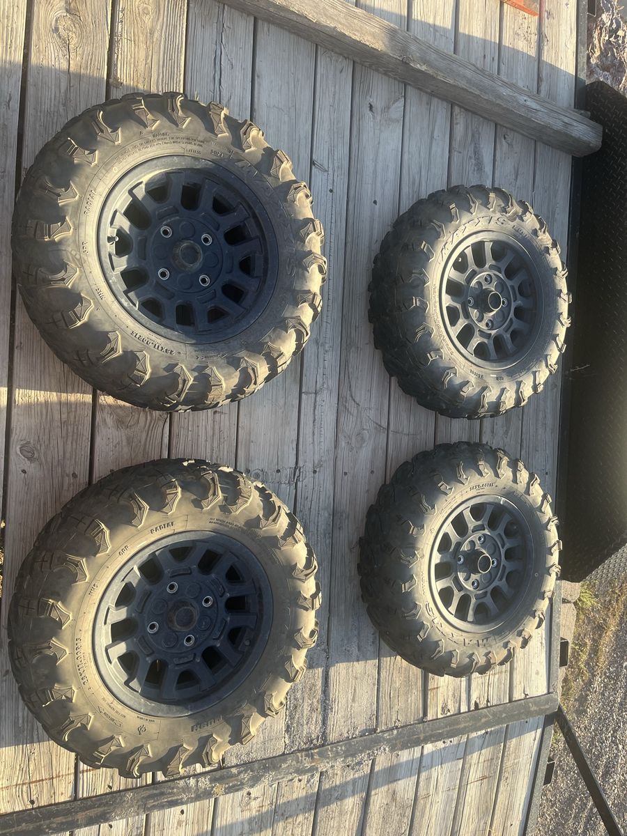 Wheels and tires for a Honda talon 