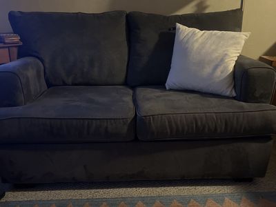 Gray Fabric Sofa Couch with Plush Cushions