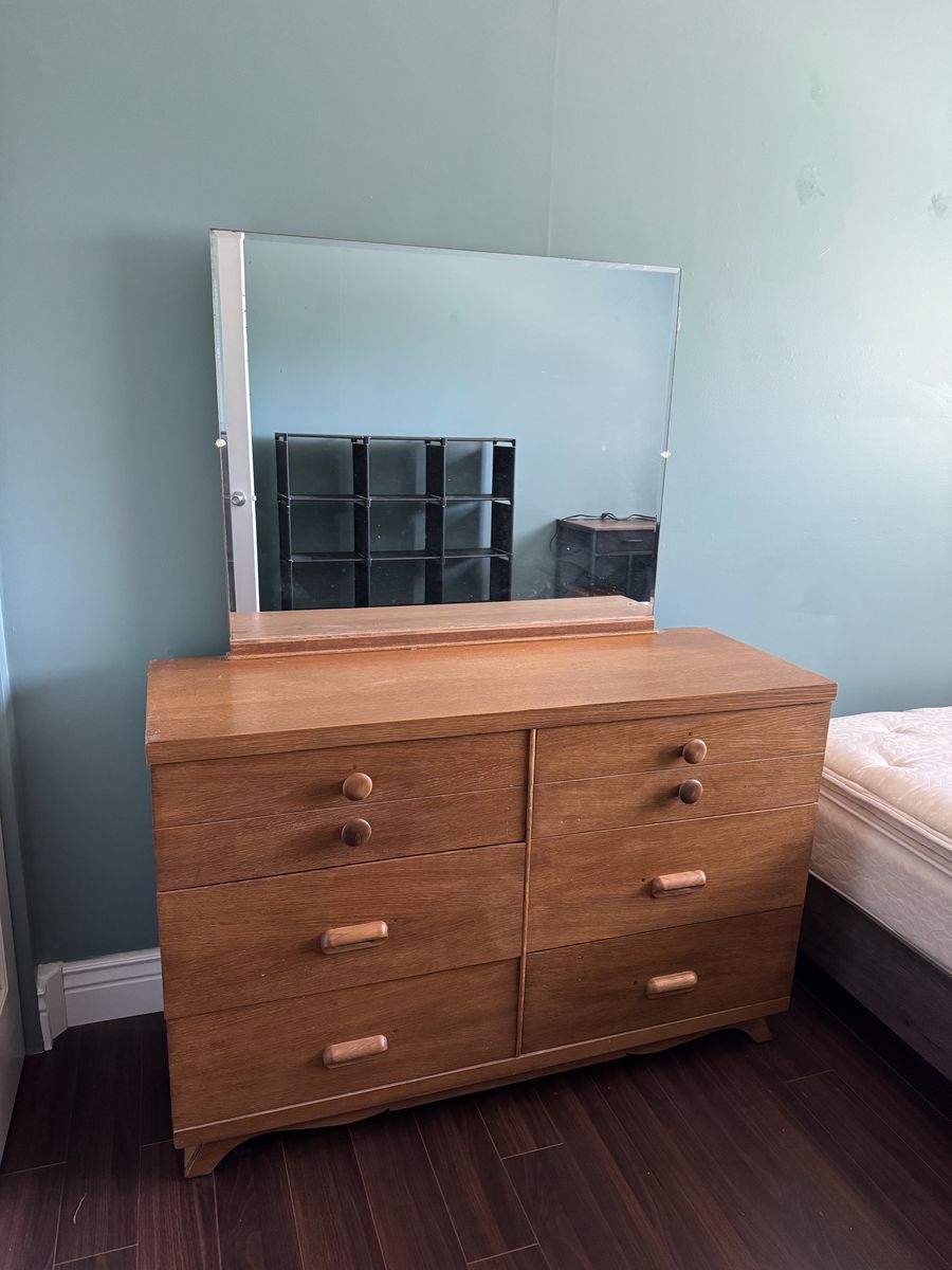 Wood Dresser with Mirror