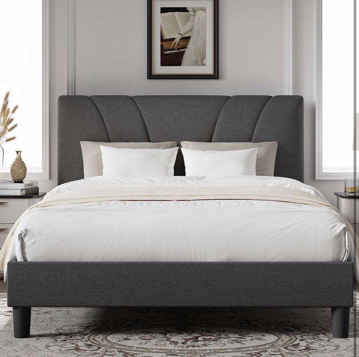 Brand New Upholstered Platform Full Size Bed Frame