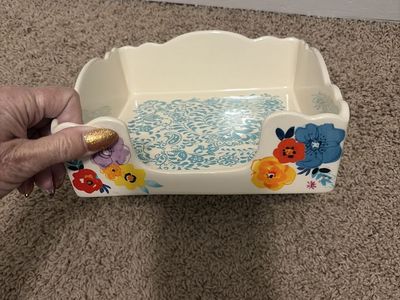 The Pioneer Woman Flea Market Floral Napkin Holder - Scalloped Edge, Teal/Multi-color Floral