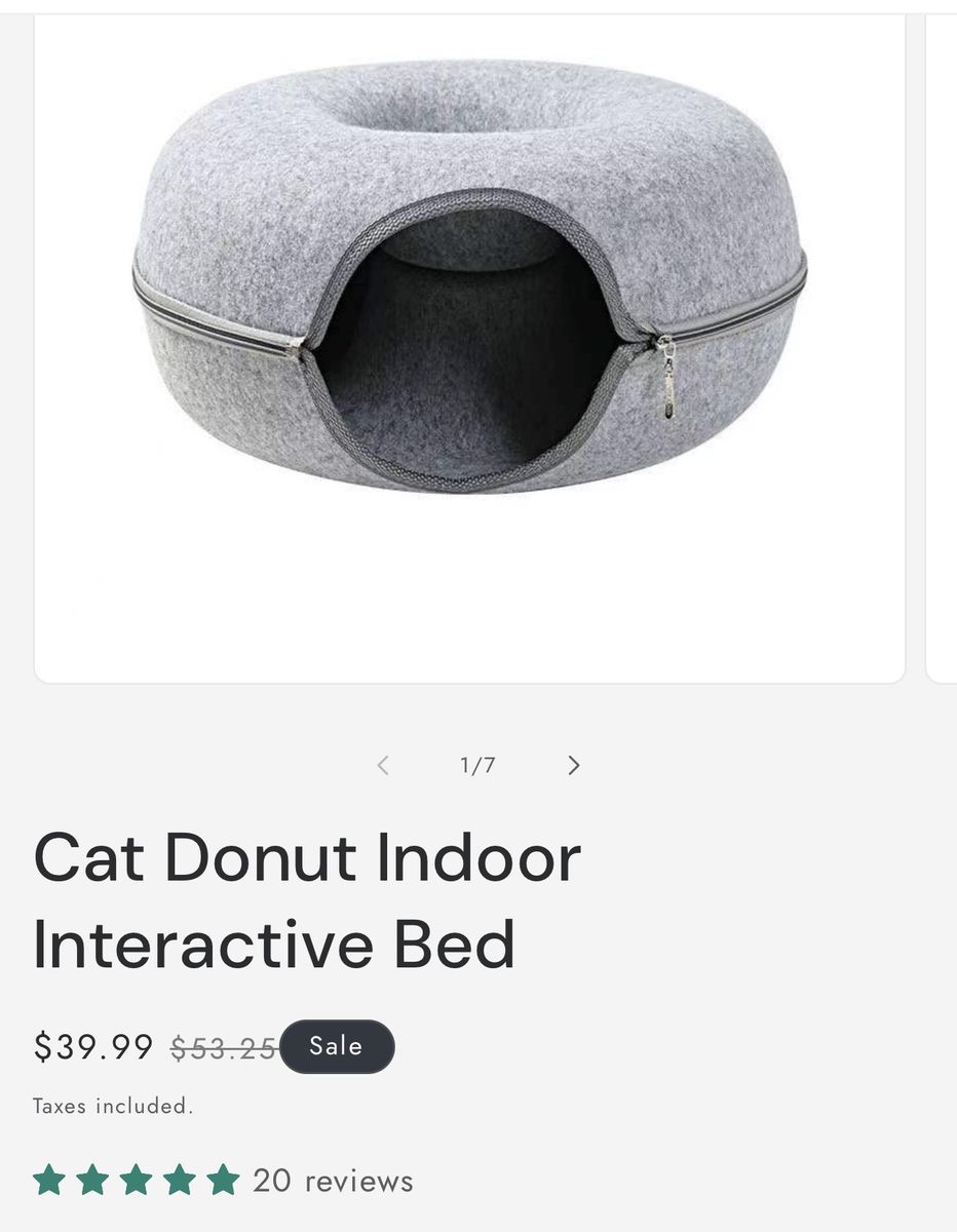 Cat donut bed
