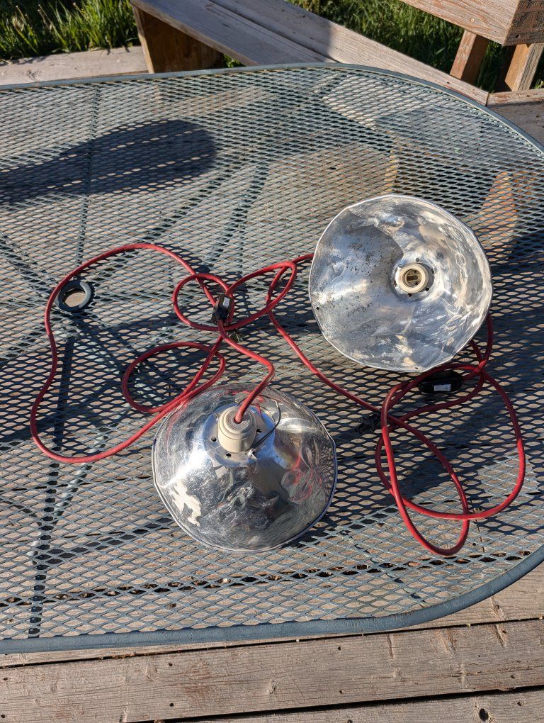 Vintage chrome shop lights