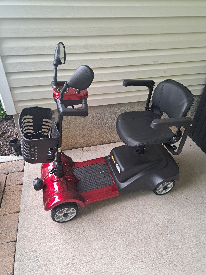 Red Mobility Scooter - Electric Powered Wheelchair Scooter