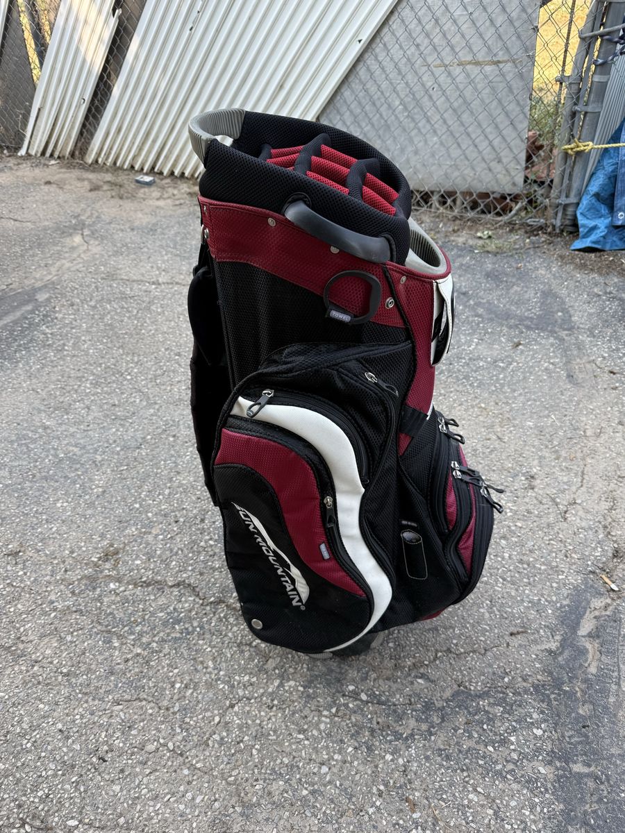 Sun Mountain C-130 Golf Cart Bag - Red, Black, and White with Rain Cover