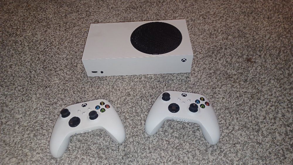 Microsoft Xbox Series S 512GB Console with 2 White Wireless Controllers - Good Condition