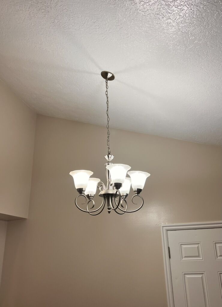 Elegant 5-Light Chandelier – Brushed Nickel