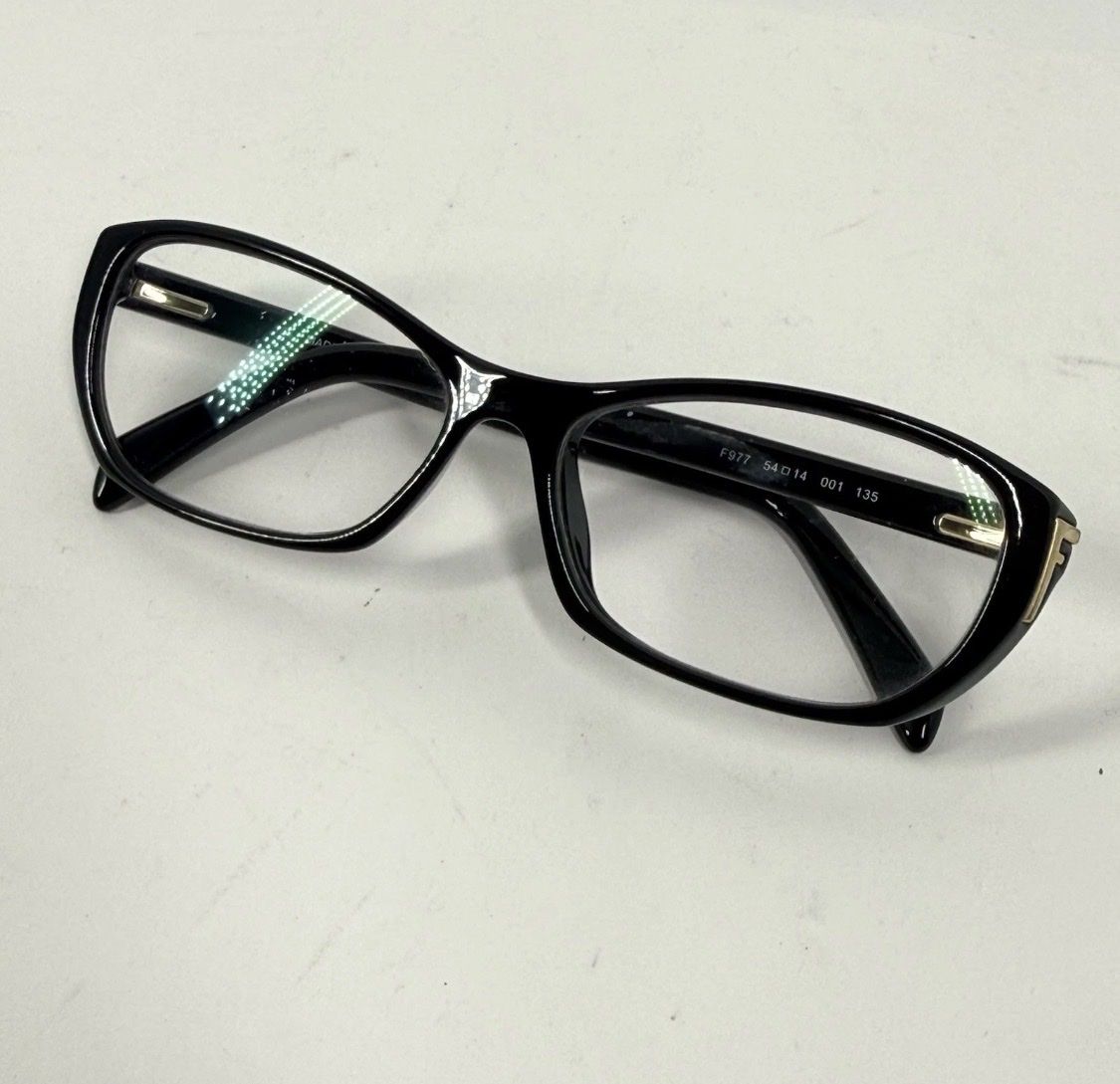 Fendi Eyeglasses F 977 54 14 001 135 Black Gold Fendi Logo Frames Only Italy