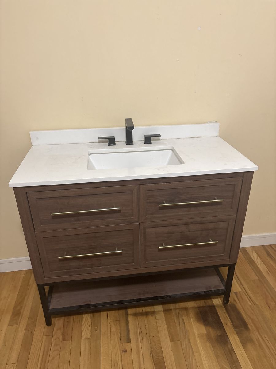 Walnut bathroom vanity