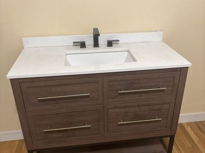 Walnut bathroom vanity