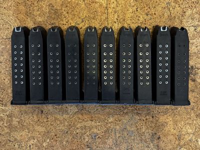 9mm Glock-Compatible 17rd Magazines – Lot of 10 –