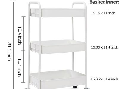 White Metal Shelf Trolley