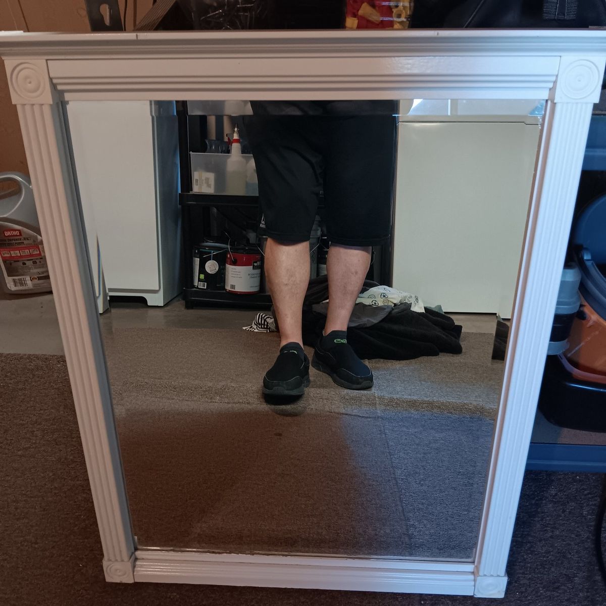 White bathroom mirror