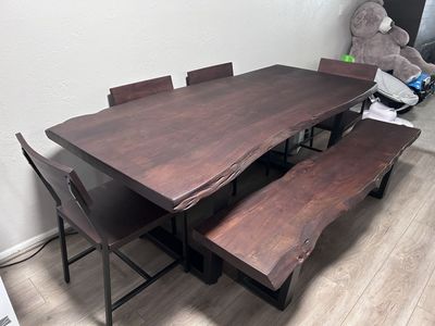 Live Edge Dining Table set
