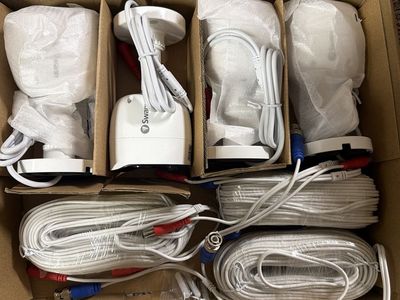 Swann Security Camera System - 4 Cameras with Cables, White