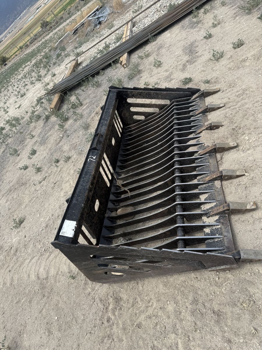 72" Skid Steer Rock Bucket Attachment