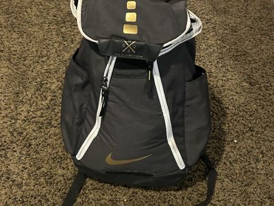 Nike Hoops Elite Pro Backpack Black Gold Quad Zip Basketball Bag