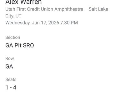 Alex Warren Tickets GA Pit