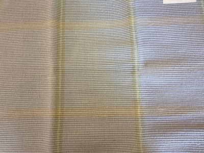 Handwoven Cotton Rug by Elizabeth Eakins - Gray/Yellow Striped Mat 24x31