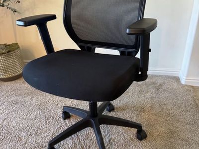 Black Ergonomic Mesh Office Chair with Lumbar Support & Adjustable Arms - Excellent Condition