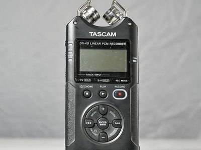 TASCAM DR-40X 4-Channel / 4-Track Portable Audio Recorder and USB Interface with Adjustable Mic