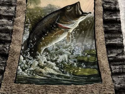 Rustic Fish Themed Minky Blanket.