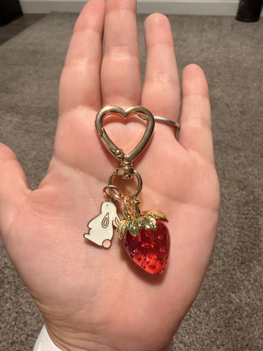 Cute Strawberry Bunny Keychain