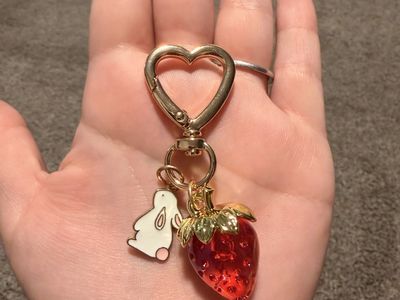 Cute Strawberry Bunny Keychain