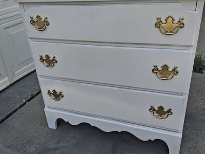 pine wood white 3 drawers dresser