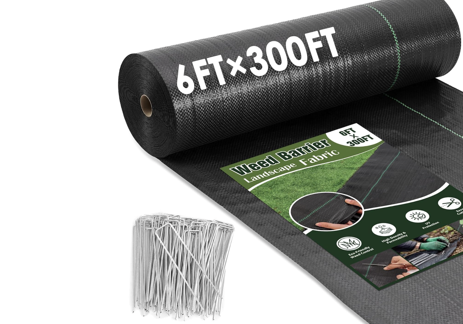 New in Box 6FT x 300FT Weed Barrier Landscape Fabric Heavy Duty, Woven Geotextile Weed Blocker Fabric