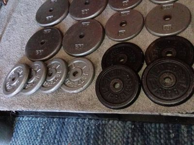 Cap 200lb Total 1" Hole Weight Plates Nice!