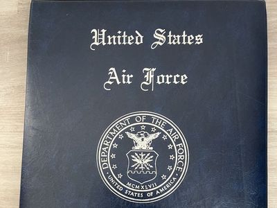 Vintage - Dept of the Air Force padded blue certificate holder and picture holder book. Large size 19" x 13".