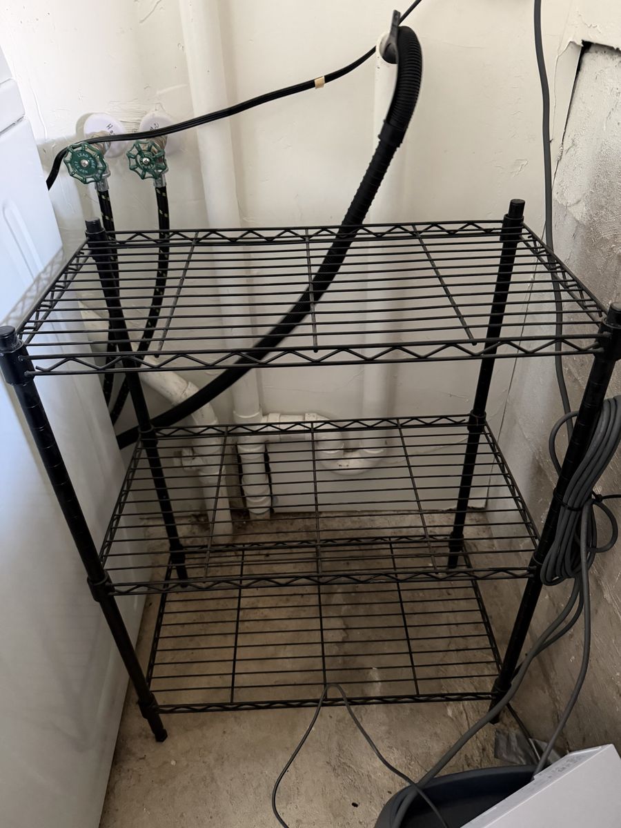 Black Wire Storage Shelving Unit 3-Tier Metal Rack