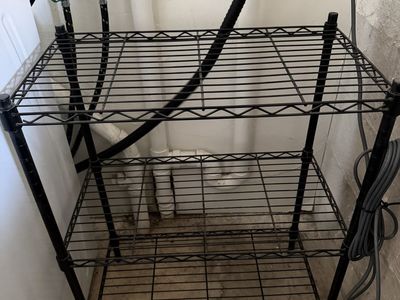 Black Wire Storage Shelving Unit 3-Tier Metal Rack