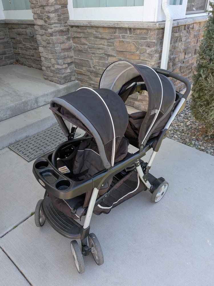 Graco Ready2Grow Click Connect Double Stroller - Brown/Black, Tandem Seating