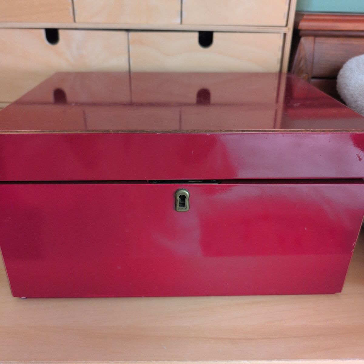 pottery barn red jewelry box