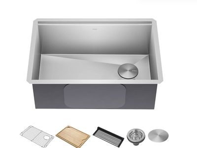 KRAUS Kore KWU110-27 workstation kitchen sink. 27” Stainless Steel