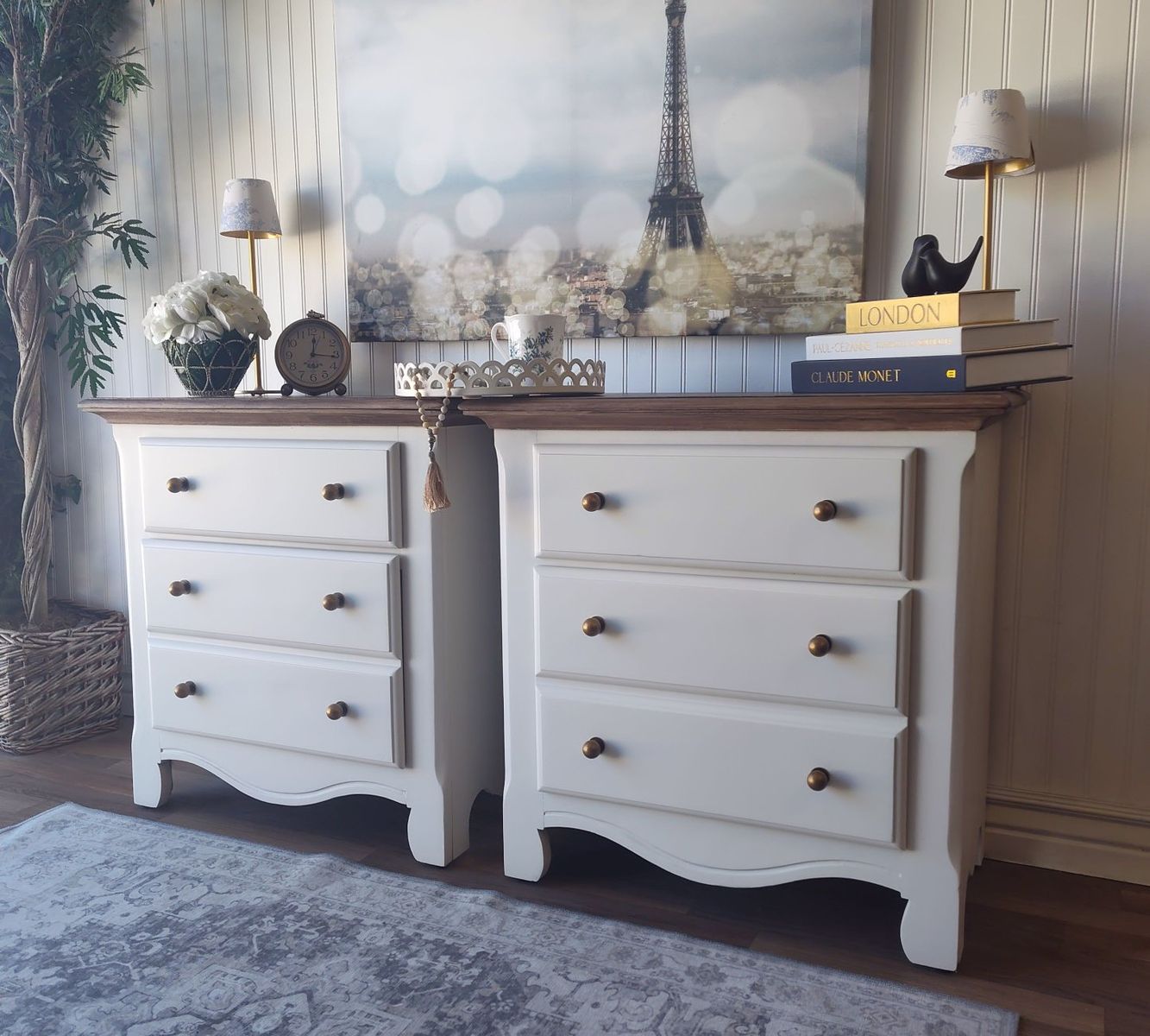 French Country Solid Wood Nightstands