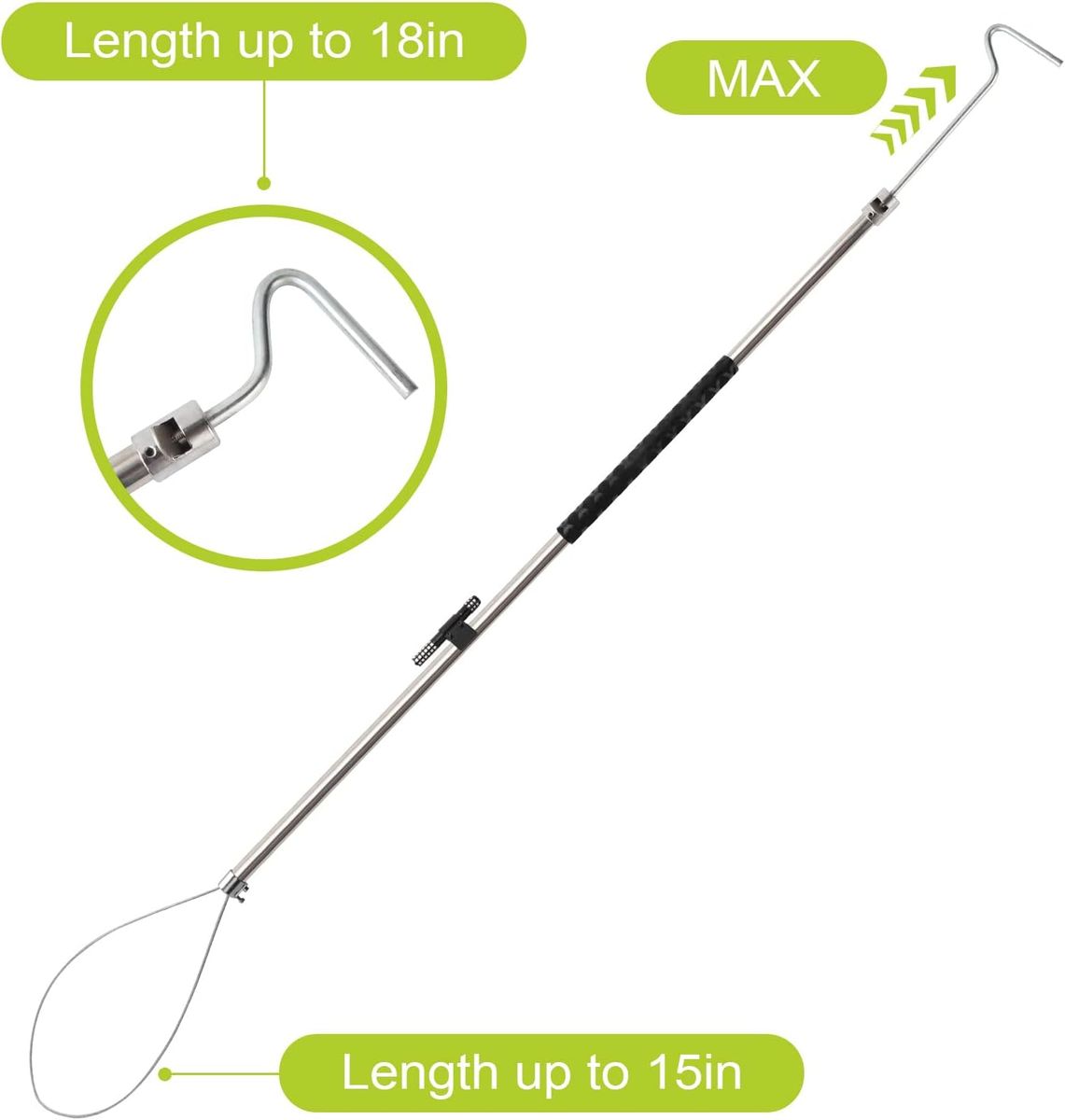 52 inch smarkey Dog Catcher Pole Animal Catch Pole Tool dogs, pigs, foxes, hogs raccoons various wildlife. no flashlight holder