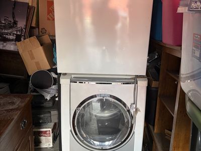 Bosch Dryer - Compact Front Load, White/Silver washer/ I don’t remember the brand but it extra large and they both work.