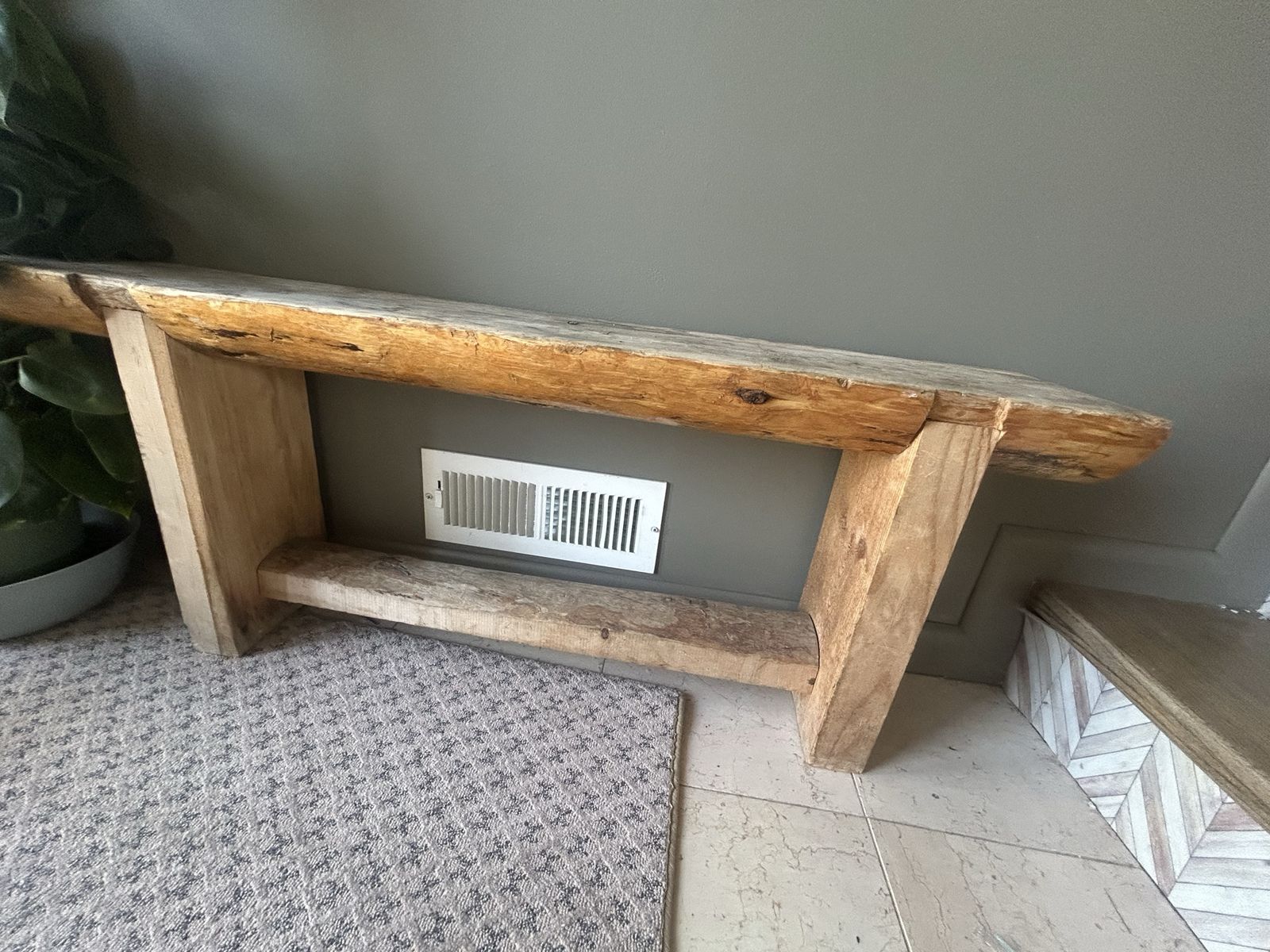 Rustic handmade log bench antique 