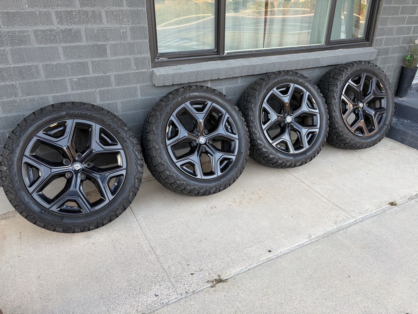 Rivian 22 OEM Dark Sport wheels with tires